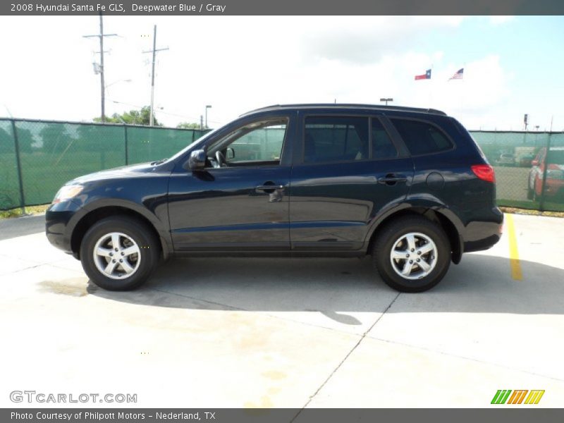 Deepwater Blue / Gray 2008 Hyundai Santa Fe GLS