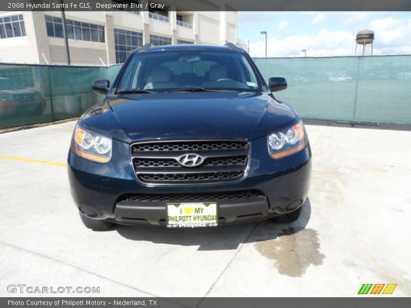 Deepwater Blue / Gray 2008 Hyundai Santa Fe GLS