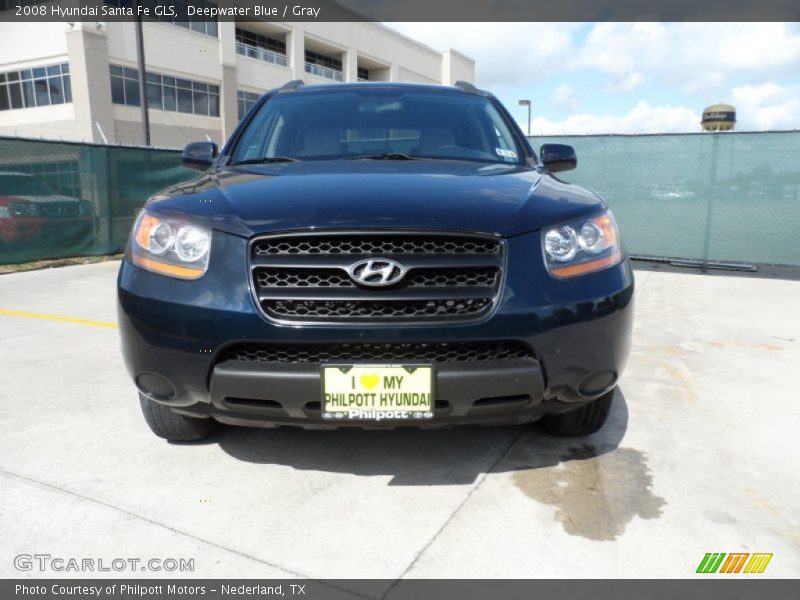 Deepwater Blue / Gray 2008 Hyundai Santa Fe GLS