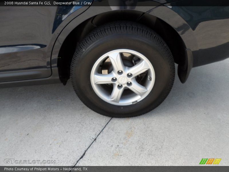 Deepwater Blue / Gray 2008 Hyundai Santa Fe GLS