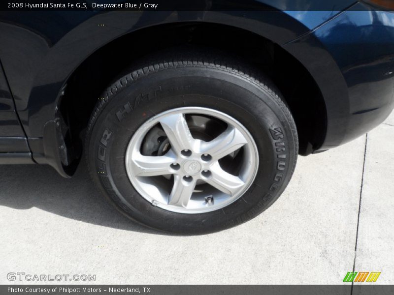 Deepwater Blue / Gray 2008 Hyundai Santa Fe GLS
