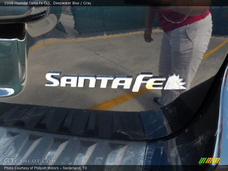 Deepwater Blue / Gray 2008 Hyundai Santa Fe GLS