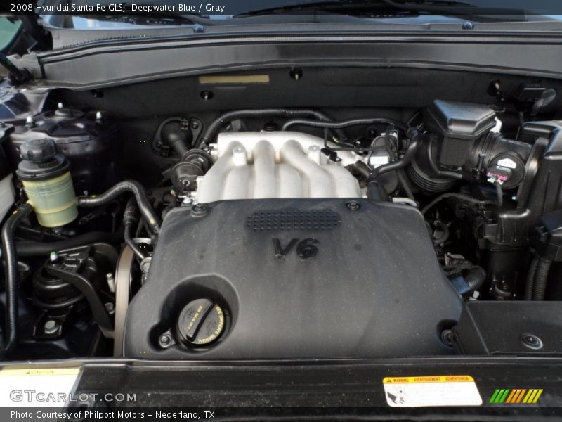Deepwater Blue / Gray 2008 Hyundai Santa Fe GLS