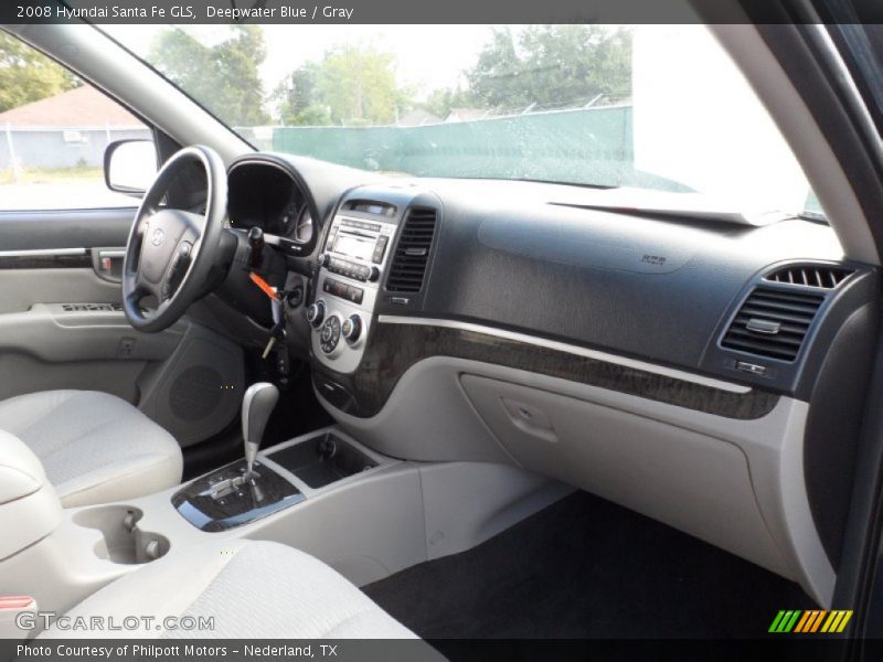 Deepwater Blue / Gray 2008 Hyundai Santa Fe GLS