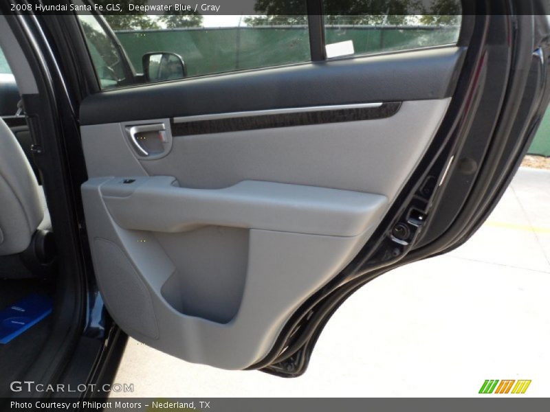 Deepwater Blue / Gray 2008 Hyundai Santa Fe GLS