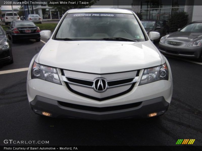 Aspen White Pearl / Taupe 2008 Acura MDX Technology