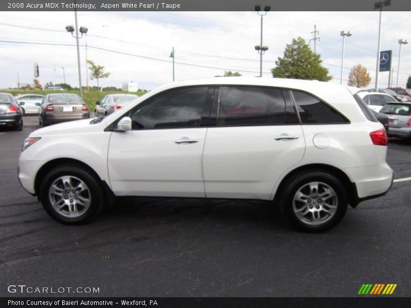 Aspen White Pearl / Taupe 2008 Acura MDX Technology