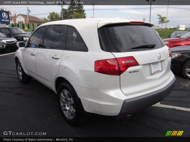 Aspen White Pearl / Taupe 2008 Acura MDX Technology