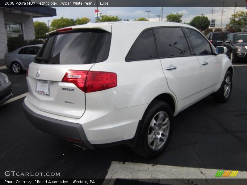 Aspen White Pearl / Taupe 2008 Acura MDX Technology