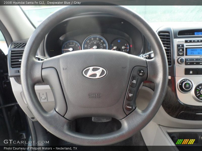 Deepwater Blue / Gray 2008 Hyundai Santa Fe GLS