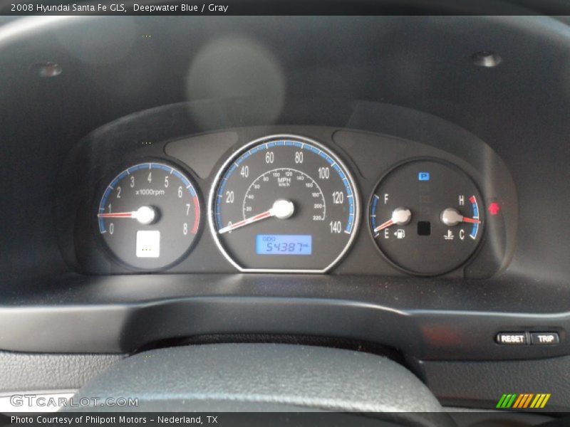 Deepwater Blue / Gray 2008 Hyundai Santa Fe GLS