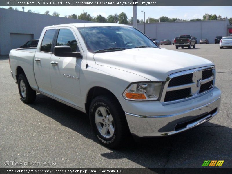 Bright White / Dark Slate Gray/Medium Graystone 2012 Dodge Ram 1500 SLT Quad Cab