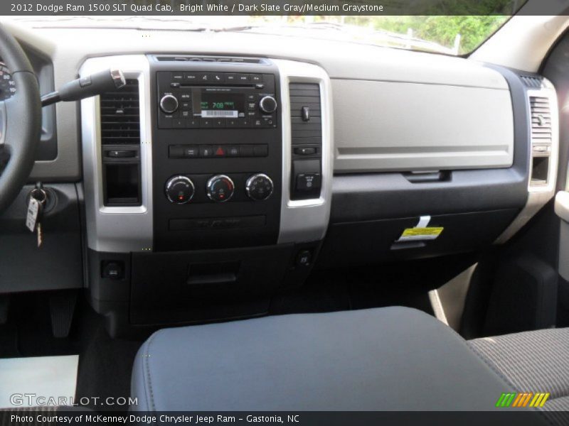 Bright White / Dark Slate Gray/Medium Graystone 2012 Dodge Ram 1500 SLT Quad Cab