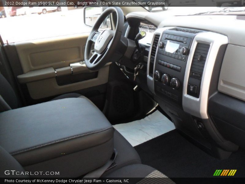 Bright White / Dark Slate Gray/Medium Graystone 2012 Dodge Ram 1500 SLT Quad Cab