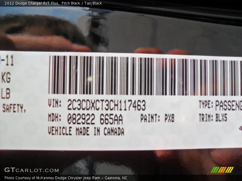 Pitch Black / Tan/Black 2012 Dodge Charger R/T Plus