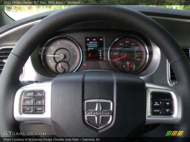 Pitch Black / Tan/Black 2012 Dodge Charger R/T Plus