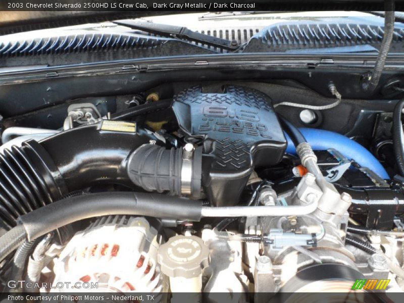 Dark Gray Metallic / Dark Charcoal 2003 Chevrolet Silverado 2500HD LS Crew Cab