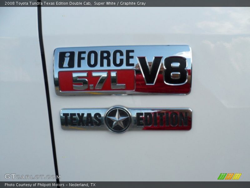 Super White / Graphite Gray 2008 Toyota Tundra Texas Edition Double Cab