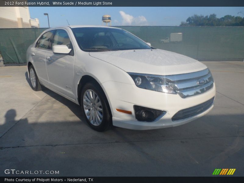 White Suede / Medium Light Stone 2012 Ford Fusion Hybrid
