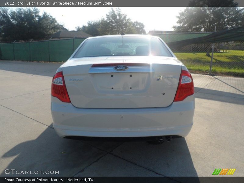 White Suede / Medium Light Stone 2012 Ford Fusion Hybrid