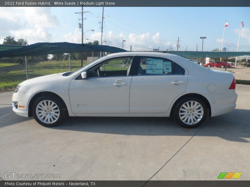 White Suede / Medium Light Stone 2012 Ford Fusion Hybrid