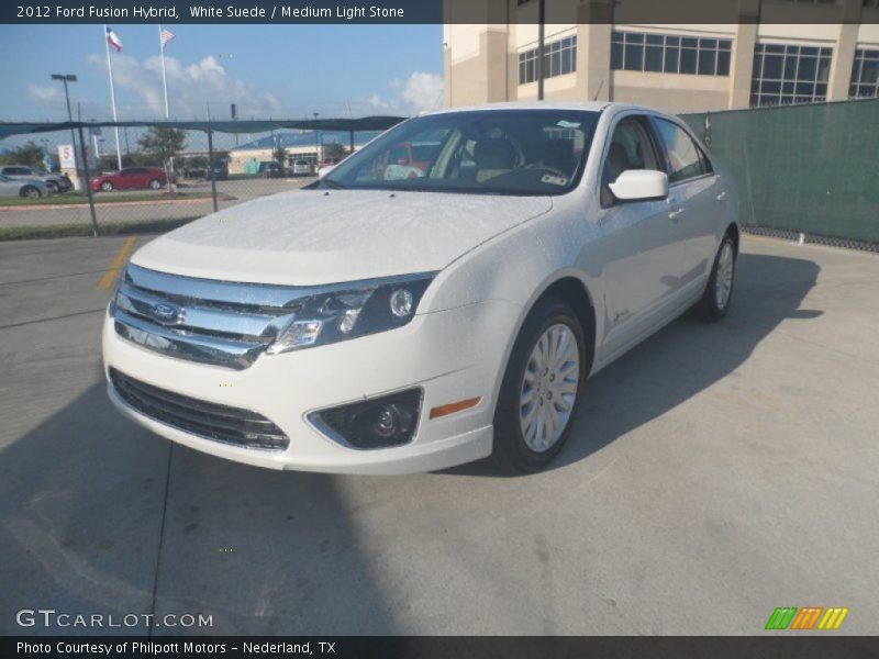 White Suede / Medium Light Stone 2012 Ford Fusion Hybrid