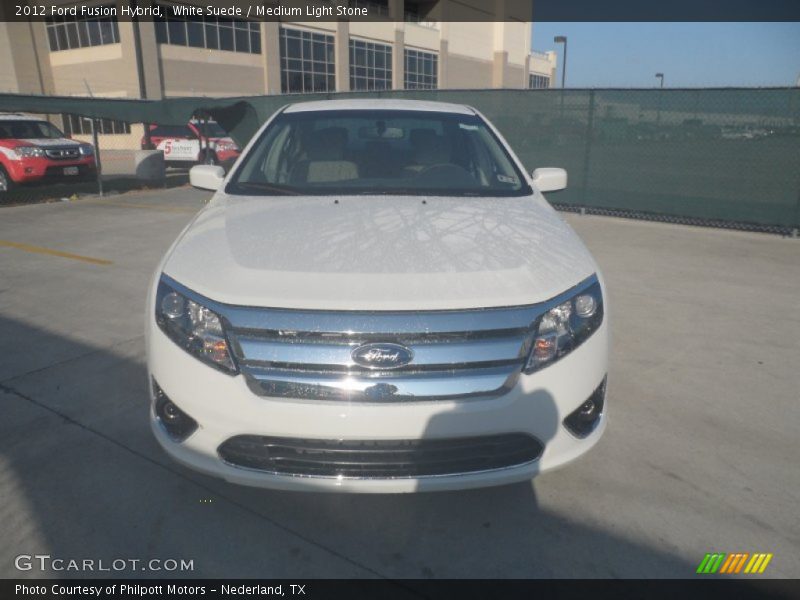 White Suede / Medium Light Stone 2012 Ford Fusion Hybrid