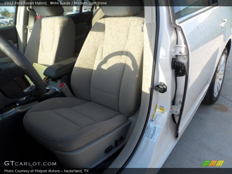 White Suede / Medium Light Stone 2012 Ford Fusion Hybrid