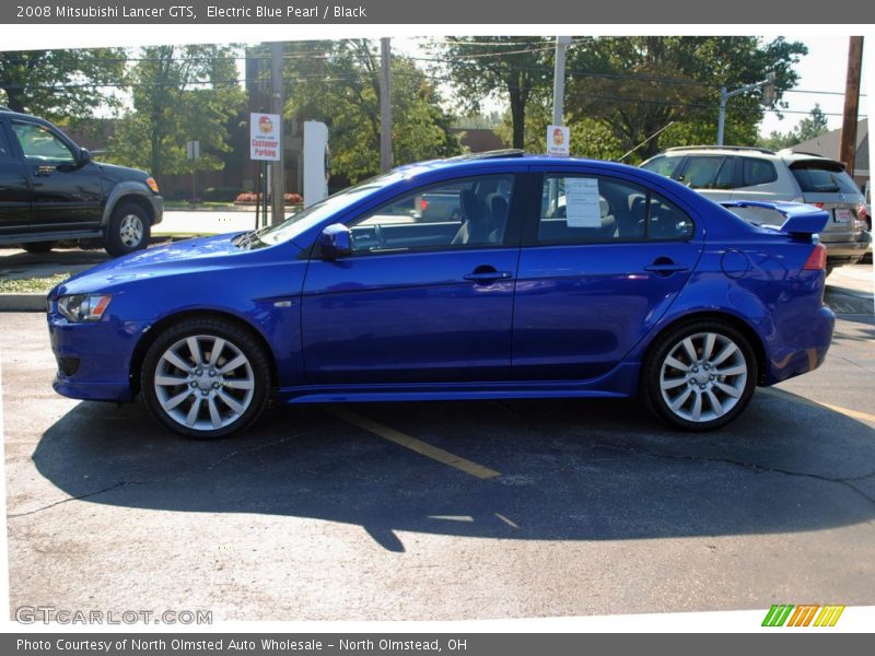 Electric Blue Pearl / Black 2008 Mitsubishi Lancer GTS