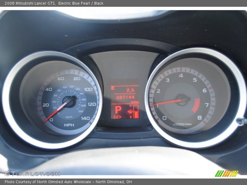 Electric Blue Pearl / Black 2008 Mitsubishi Lancer GTS