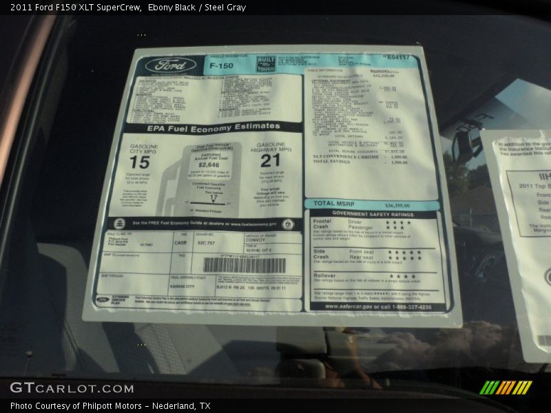 Ebony Black / Steel Gray 2011 Ford F150 XLT SuperCrew