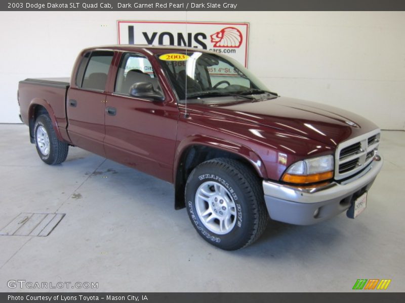Dark Garnet Red Pearl / Dark Slate Gray 2003 Dodge Dakota SLT Quad Cab