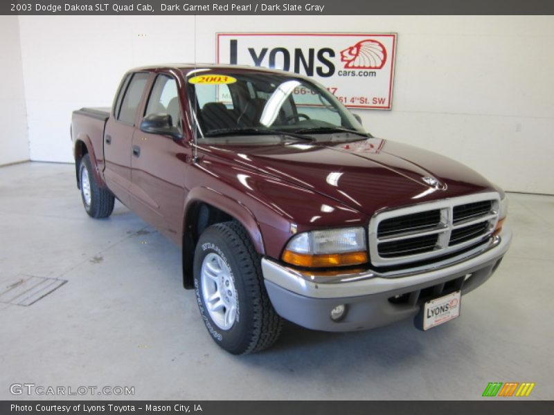 Dark Garnet Red Pearl / Dark Slate Gray 2003 Dodge Dakota SLT Quad Cab