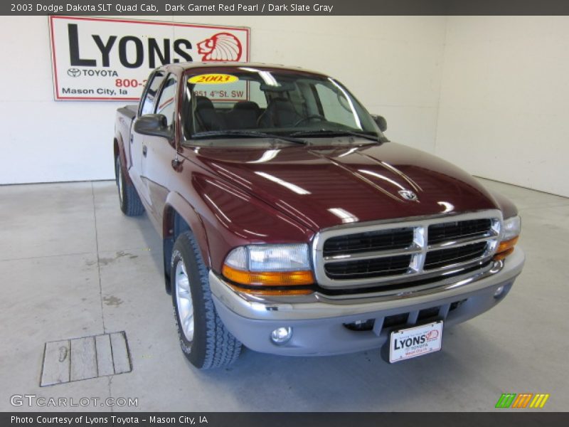 Dark Garnet Red Pearl / Dark Slate Gray 2003 Dodge Dakota SLT Quad Cab