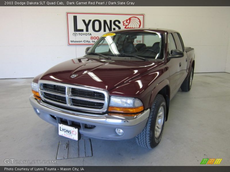 Dark Garnet Red Pearl / Dark Slate Gray 2003 Dodge Dakota SLT Quad Cab