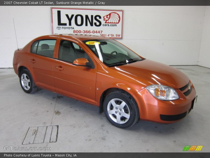 Sunburst Orange Metallic / Gray 2007 Chevrolet Cobalt LT Sedan