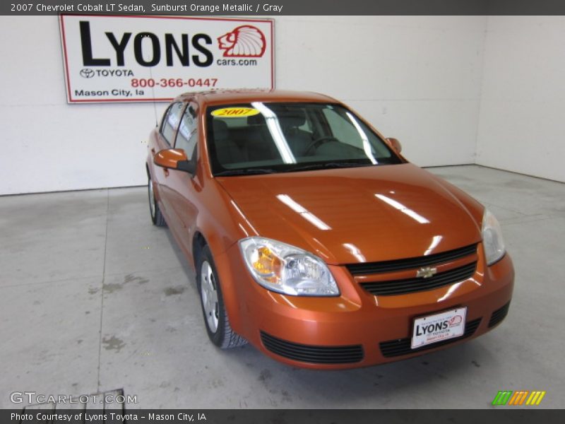 Sunburst Orange Metallic / Gray 2007 Chevrolet Cobalt LT Sedan