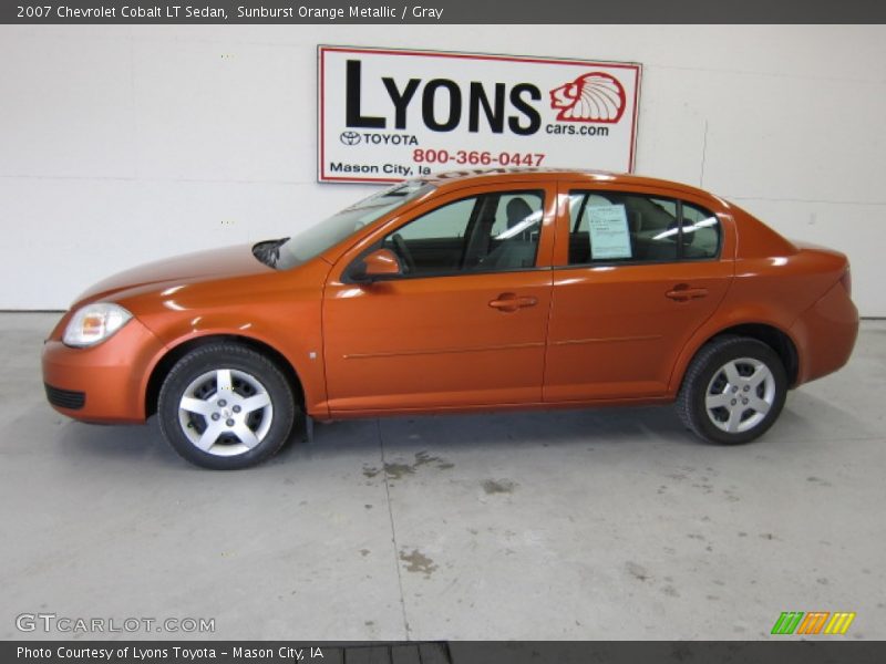 Sunburst Orange Metallic / Gray 2007 Chevrolet Cobalt LT Sedan