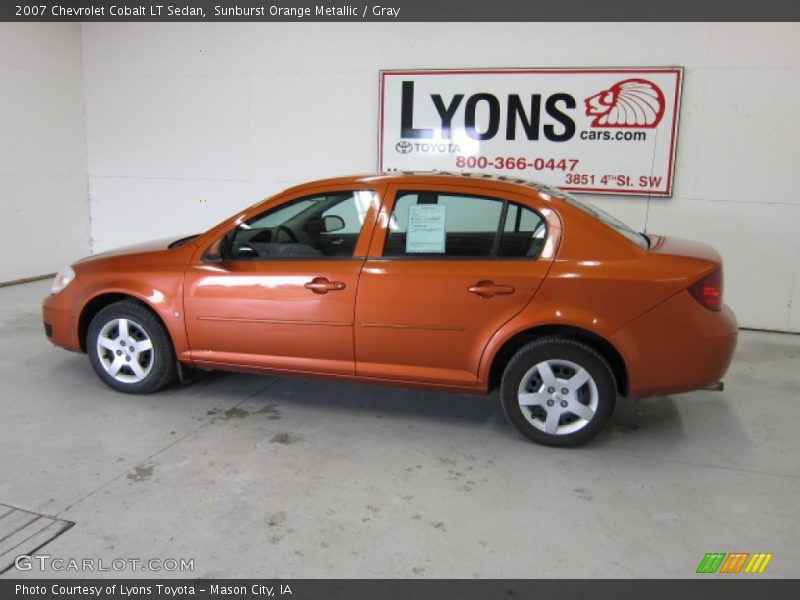Sunburst Orange Metallic / Gray 2007 Chevrolet Cobalt LT Sedan