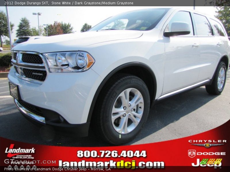 Stone White / Dark Graystone/Medium Graystone 2012 Dodge Durango SXT