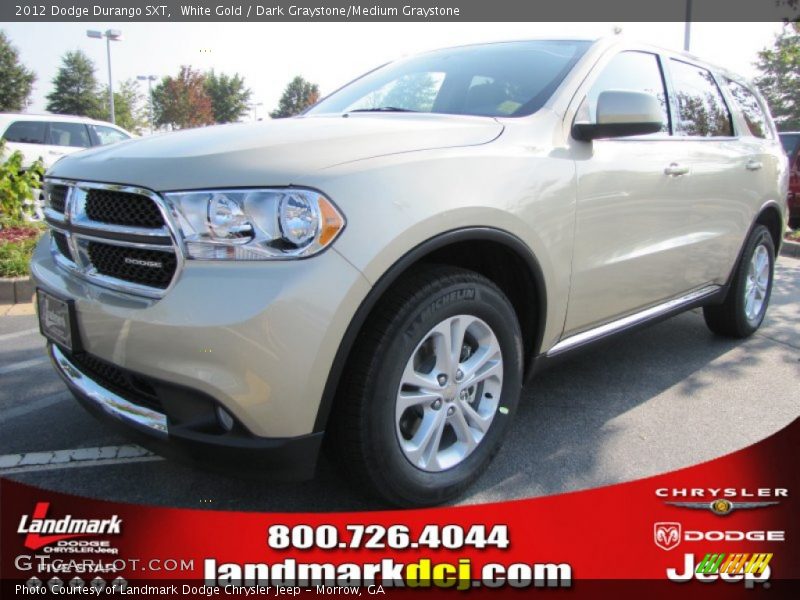 White Gold / Dark Graystone/Medium Graystone 2012 Dodge Durango SXT