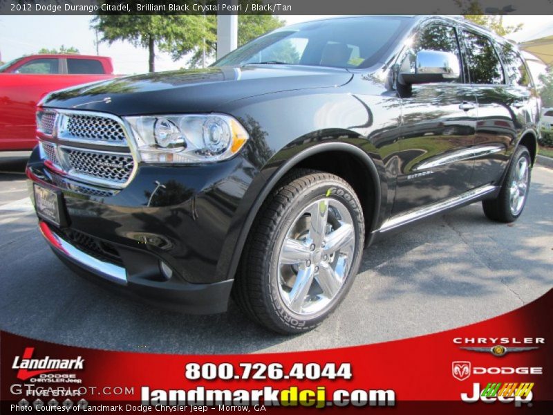 Brilliant Black Crystal Pearl / Black/Tan 2012 Dodge Durango Citadel