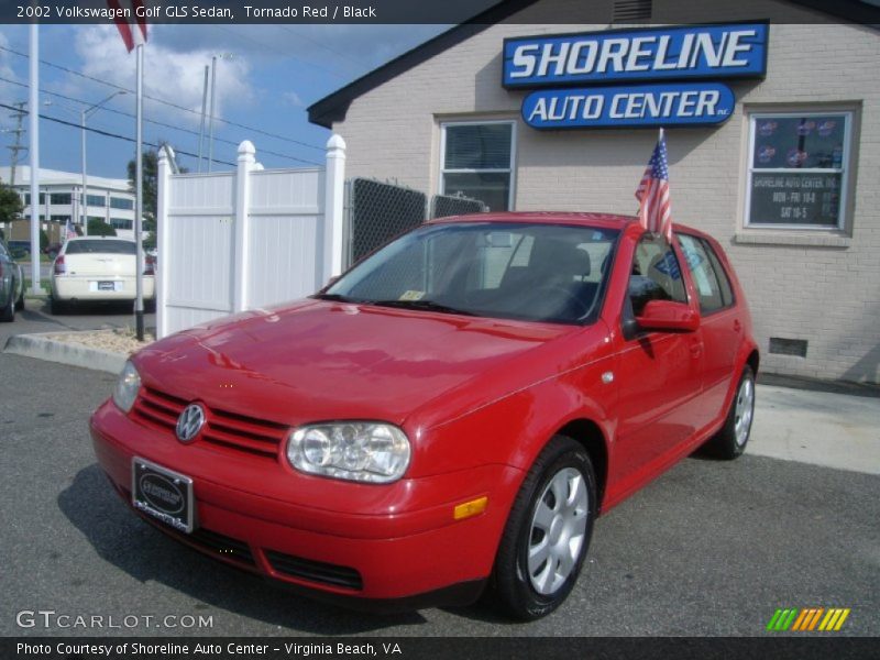 Tornado Red / Black 2002 Volkswagen Golf GLS Sedan