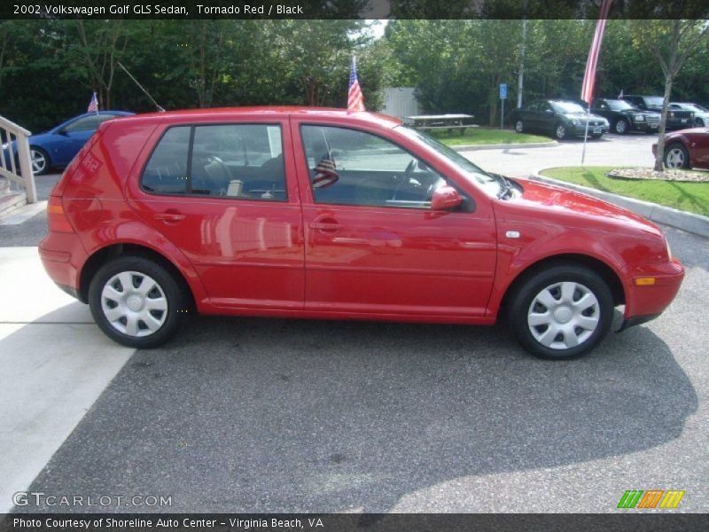 Tornado Red / Black 2002 Volkswagen Golf GLS Sedan