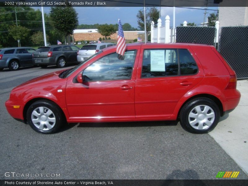 Tornado Red / Black 2002 Volkswagen Golf GLS Sedan