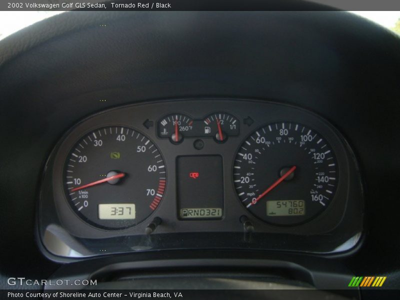 Tornado Red / Black 2002 Volkswagen Golf GLS Sedan