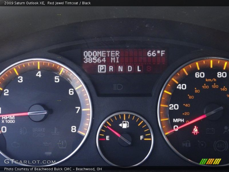 Red Jewel Tintcoat / Black 2009 Saturn Outlook XE