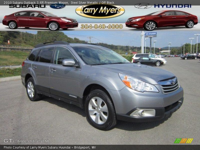 Steel Silver Metallic / Off Black 2010 Subaru Outback 3.6R Premium Wagon