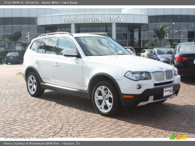 Alpine White / Sand Beige 2010 BMW X3 xDrive30i