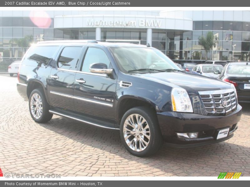 Blue Chip / Cocoa/Light Cashmere 2007 Cadillac Escalade ESV AWD